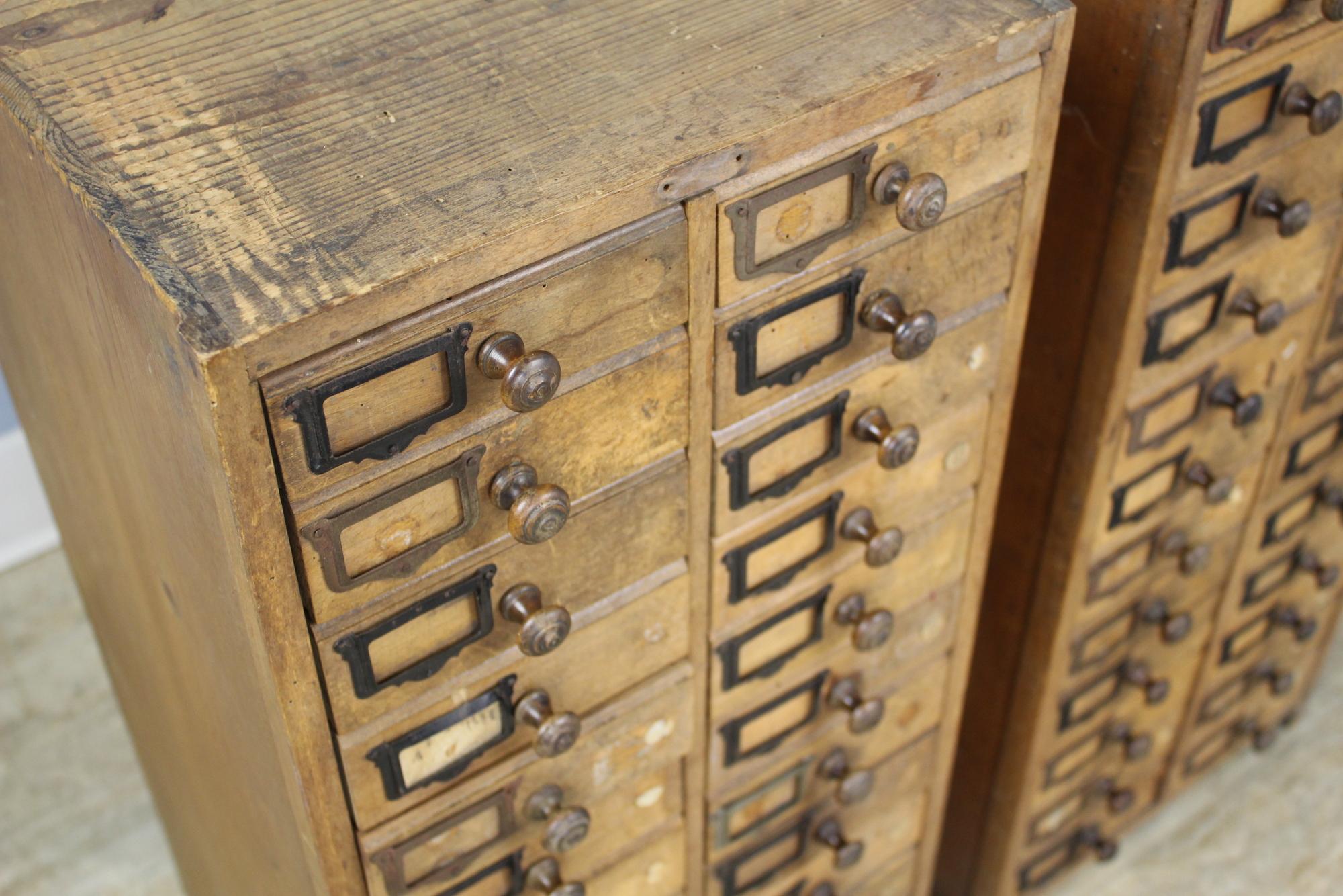 Pair of Antique Collector's Drawers in Pine 2