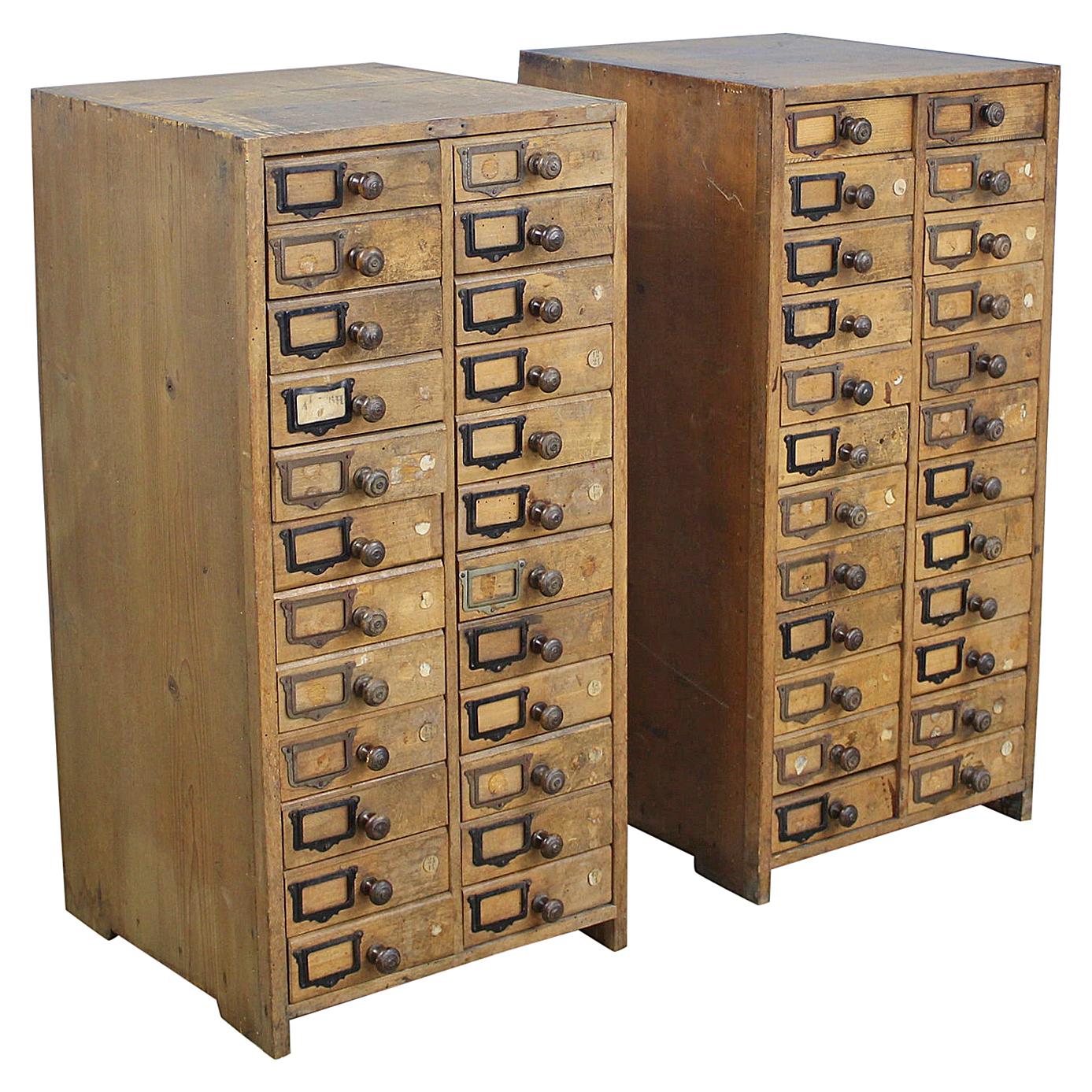 Pair of Antique Collector's Drawers in Pine