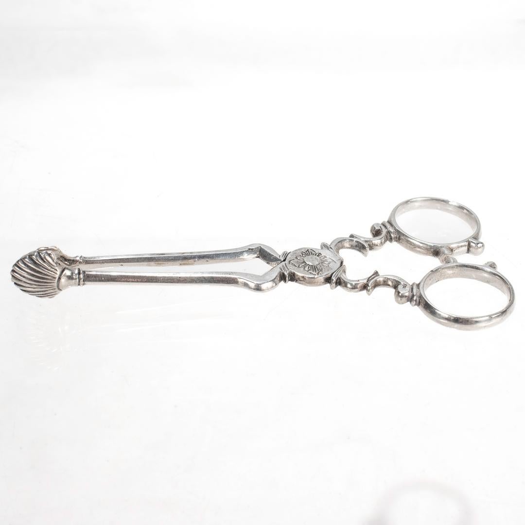Pair of Antique Continental 12 Loth Silver Sugar Tongs or Nips For Sale 1