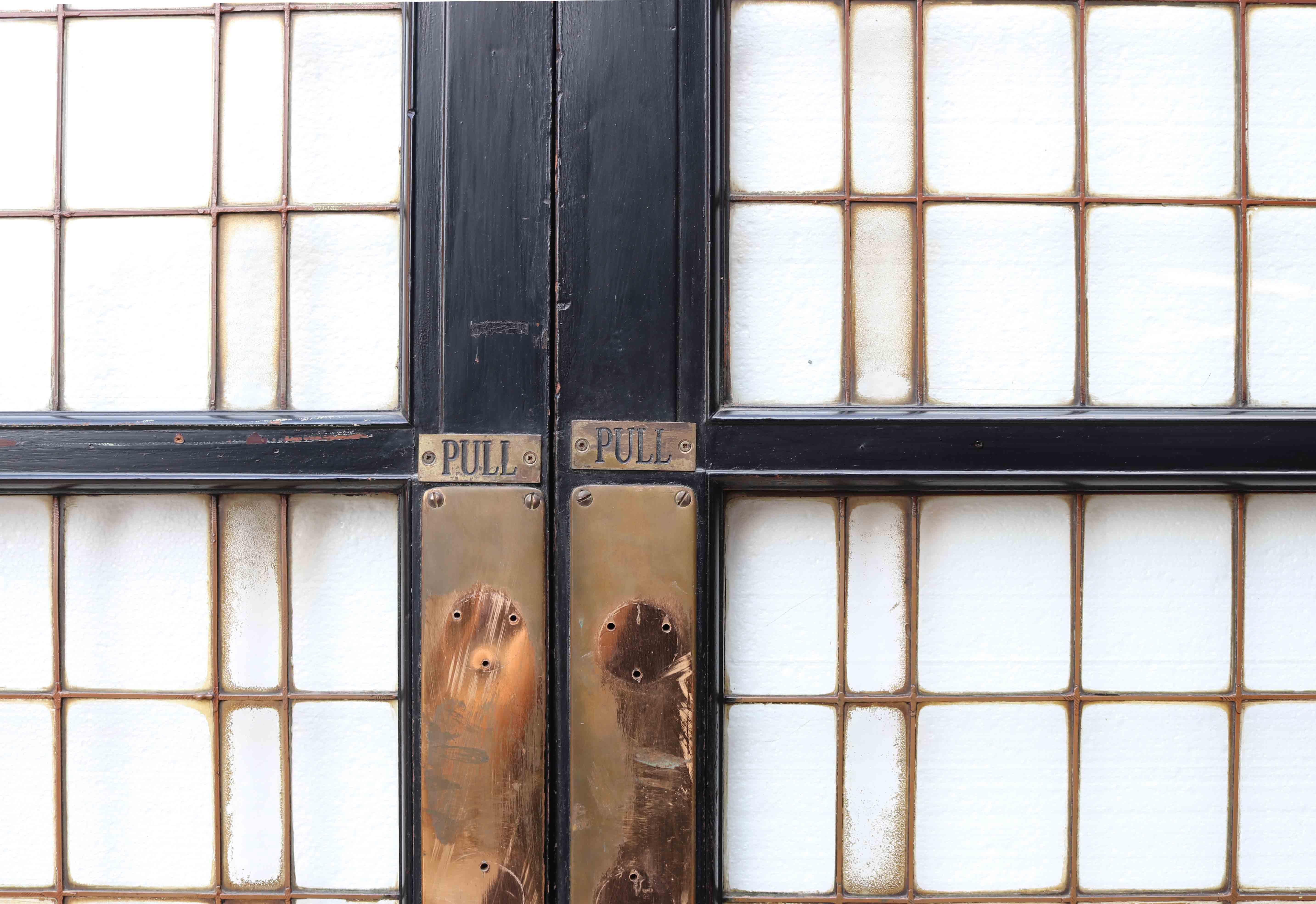 English Pair of Antique Copper Light Doors