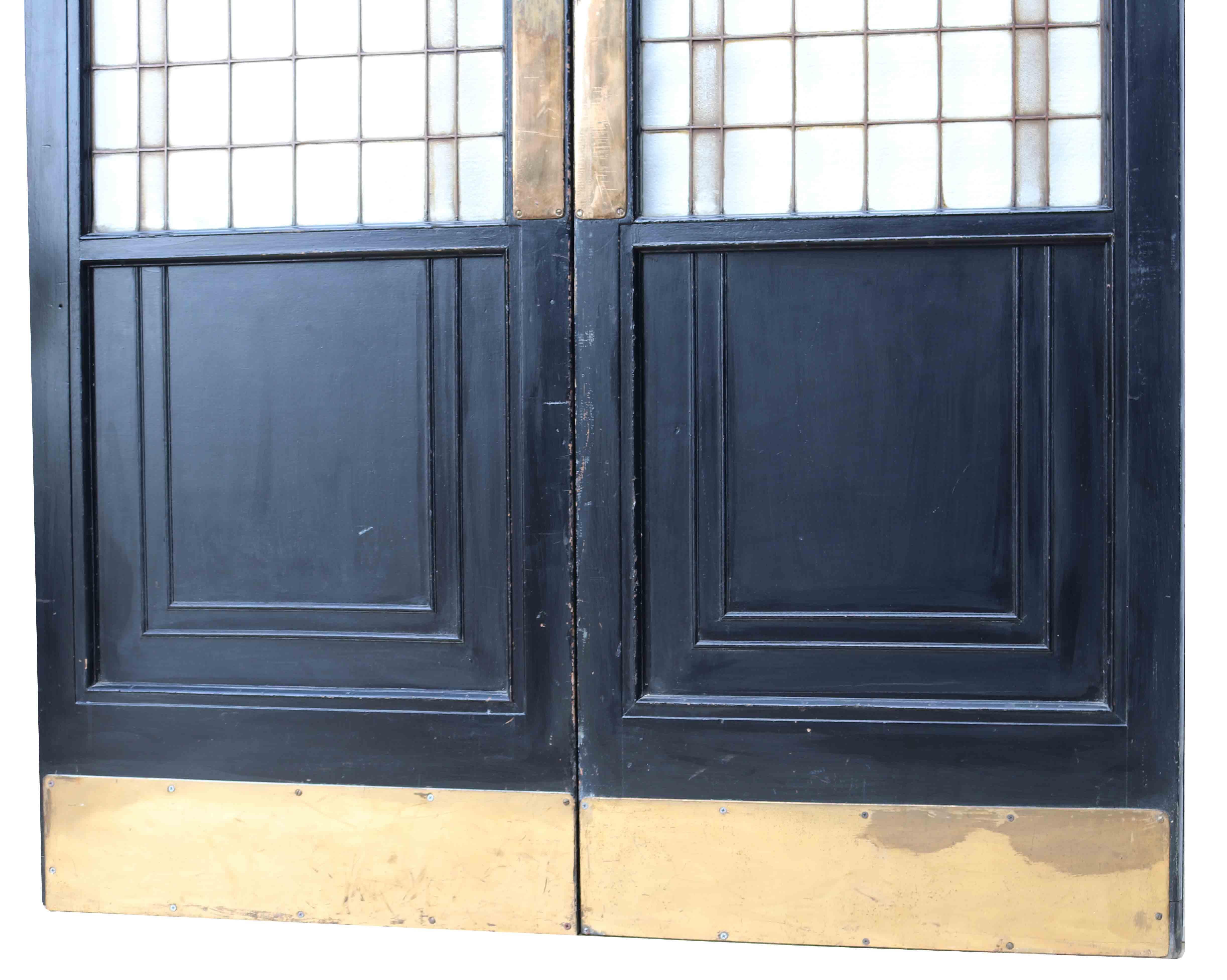 Pair of Antique Copper Light Doors In Fair Condition In Wormelow, Herefordshire