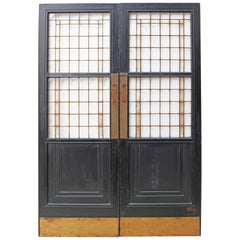 Pair of Vintage Copper Light Doors