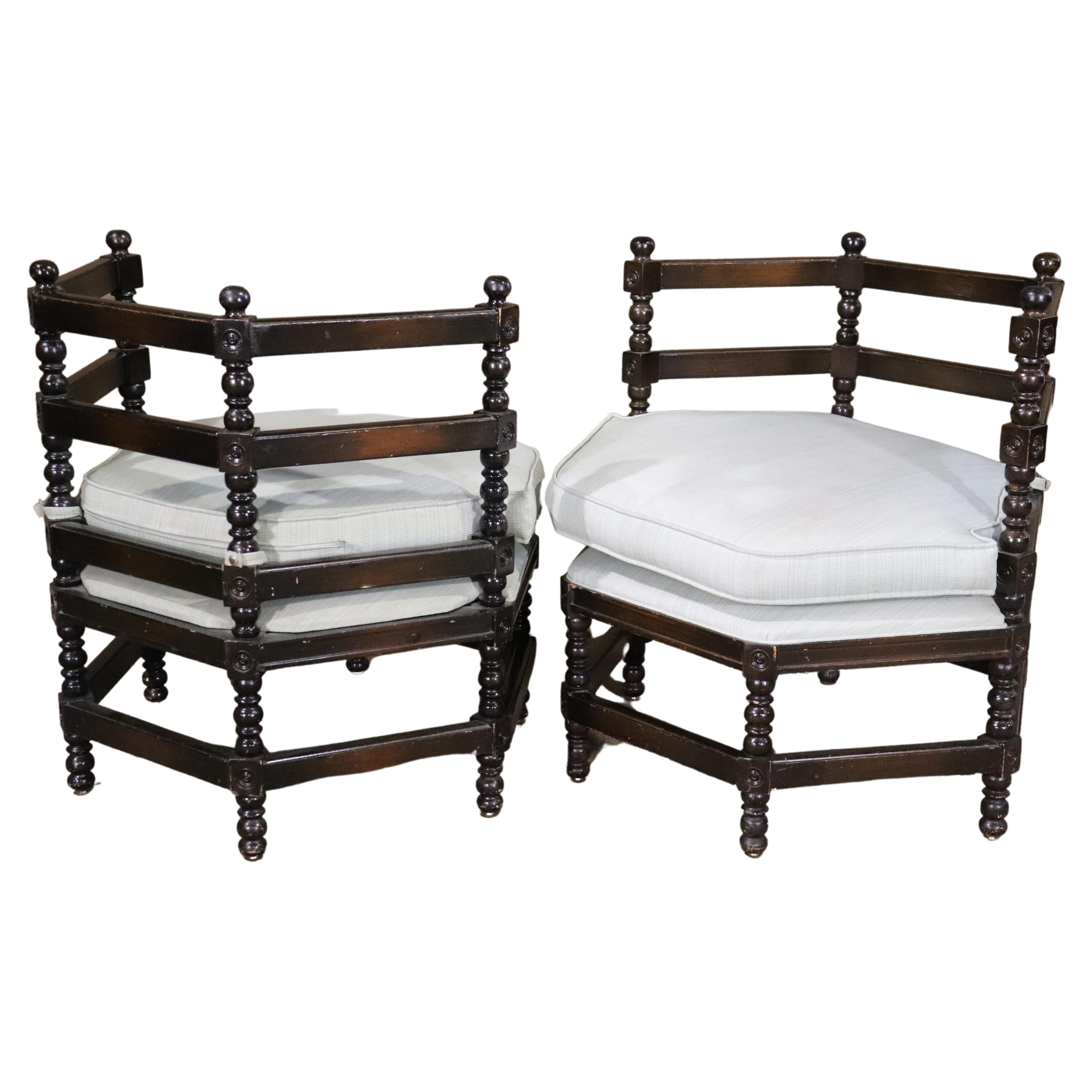 Pair of Antique Corner Chairs For Sale