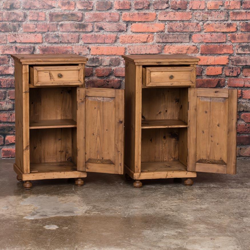 Pair of Antique Country Pine Nightstands (Land)