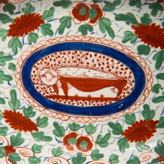 Pair of Crazy Cow Antique Creamware Dishes England circa 1810