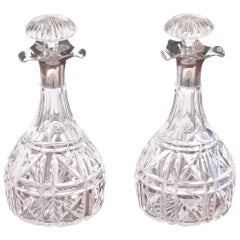 Pair of Antique Cut Glass Decanters