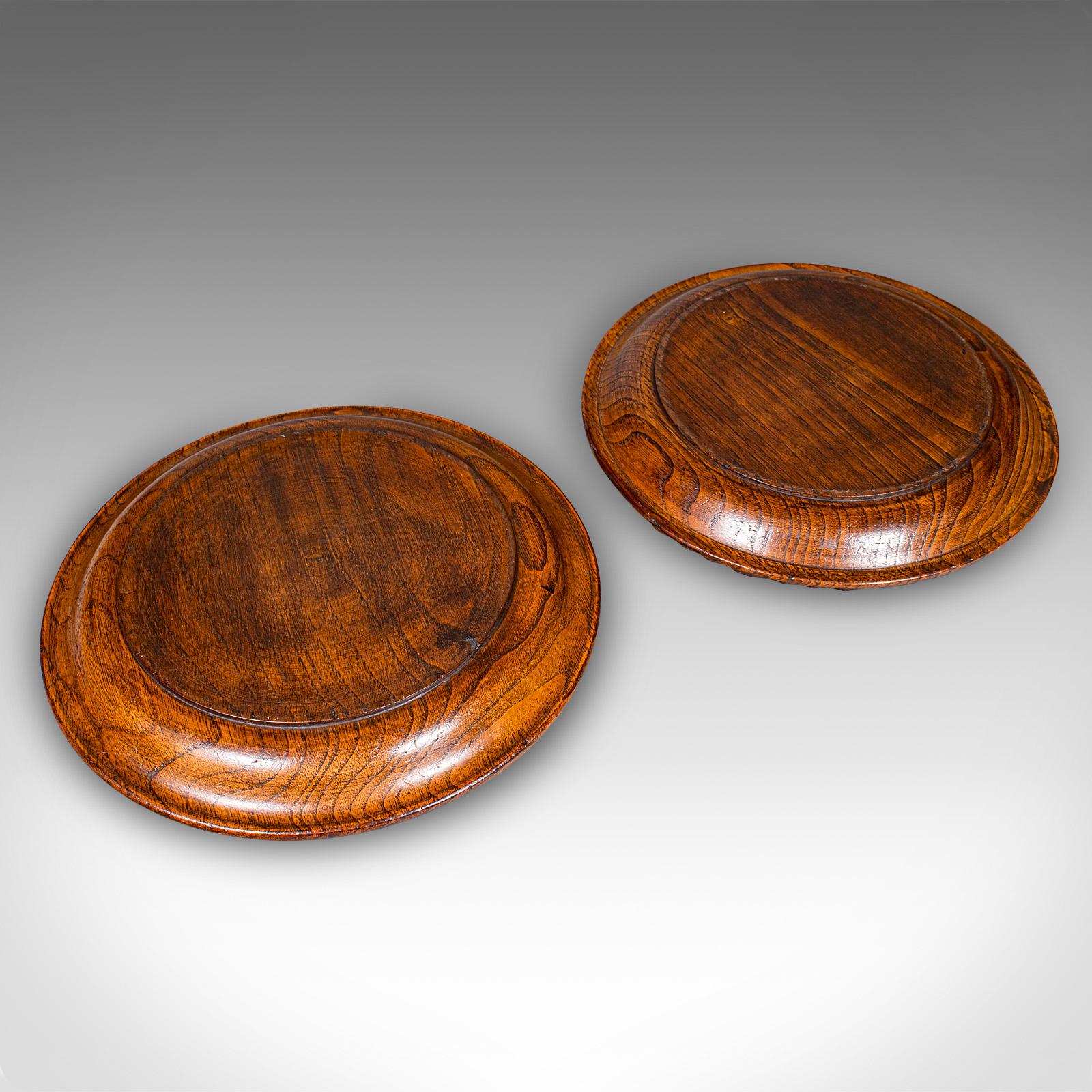 Late 19th Century Pair of Antique Decanter Coasters, English, Wine Bottle Stands, Treen, Victorian For Sale