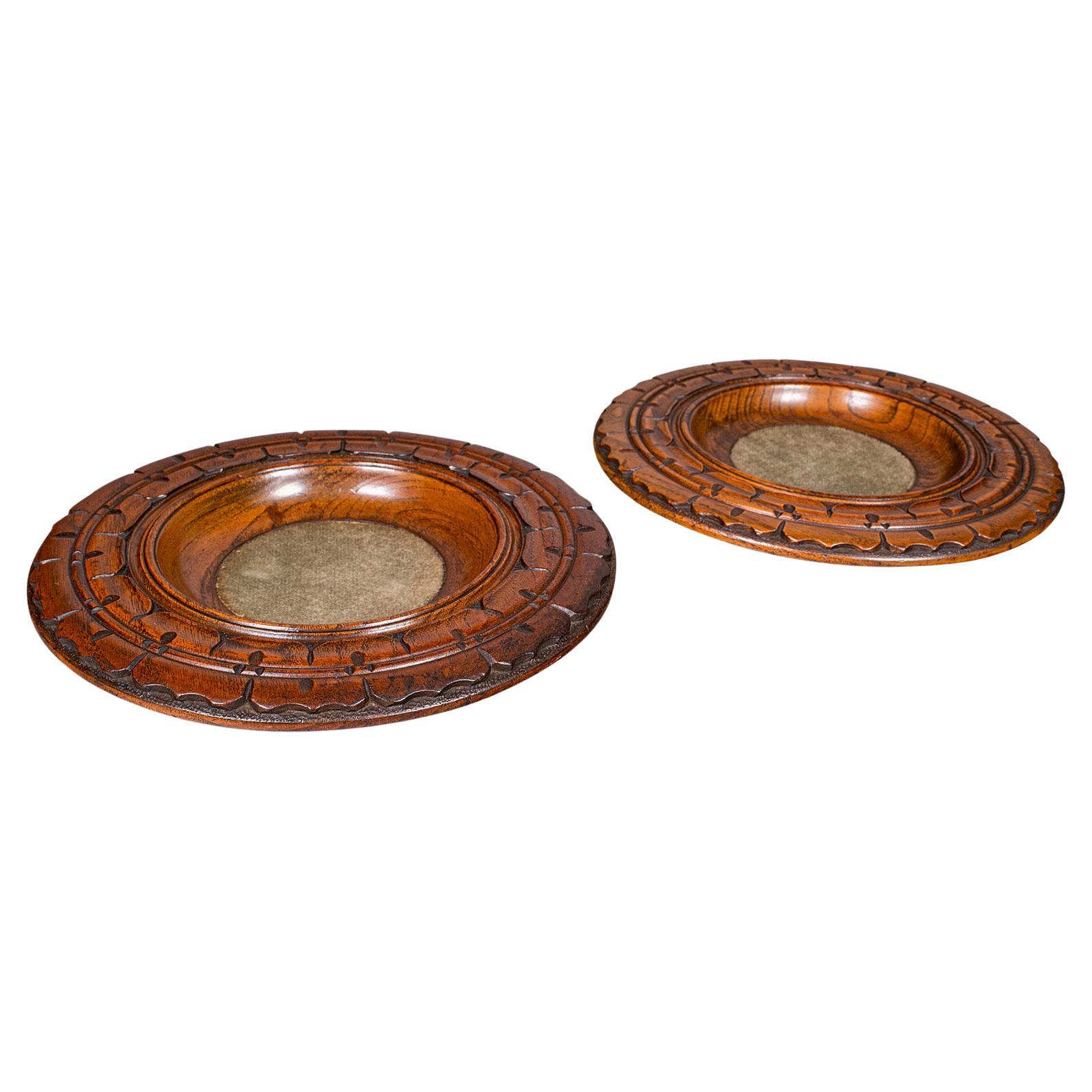 Pair of Antique Decanter Coasters, English, Wine Bottle Stands, Treen, Victorian For Sale