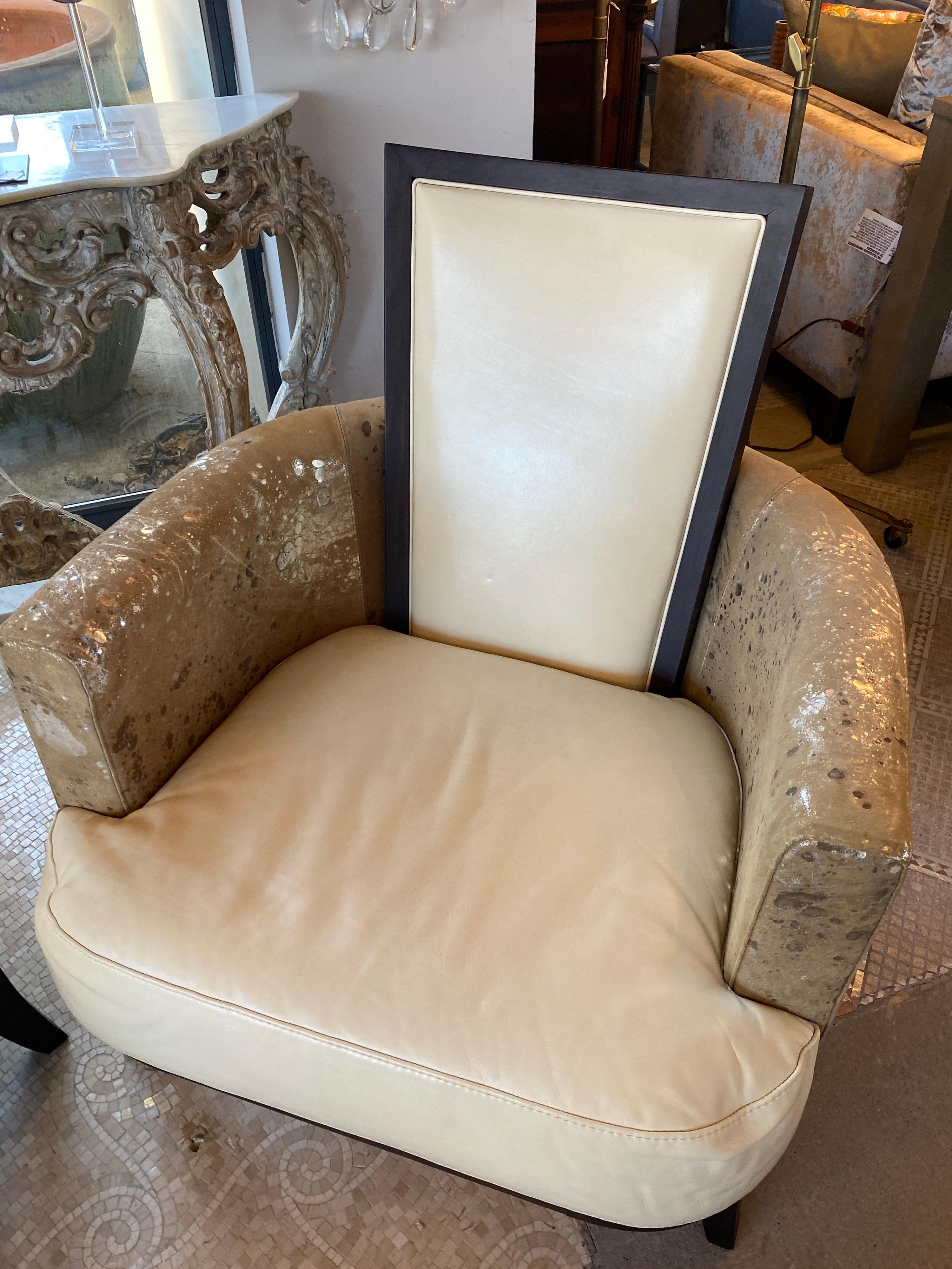 Unknown Pair of Antique Deco Two Tone Chairs 