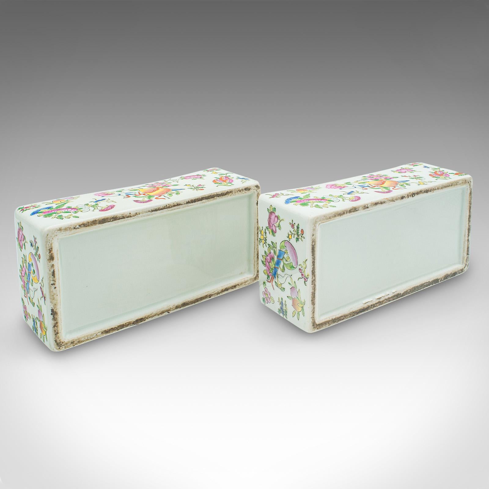 Par De Cajas Decorativas Antiguas, Chinas, Cerámica, Plato Con Tapa, Victorianas, 1900 en venta 4