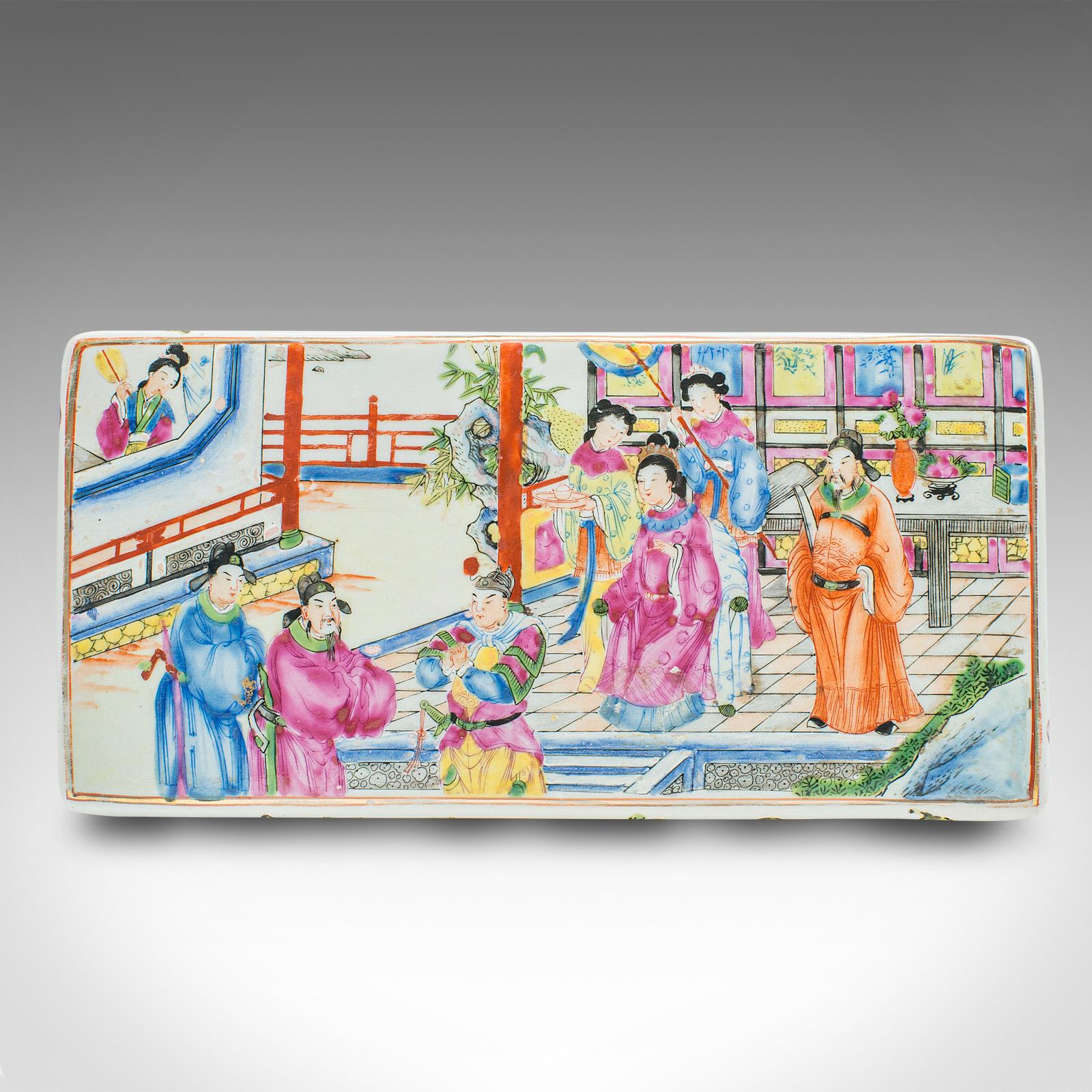 Par De Cajas Decorativas Antiguas, Chinas, Cerámica, Plato Con Tapa, Victorianas, 1900 Cerámico en venta