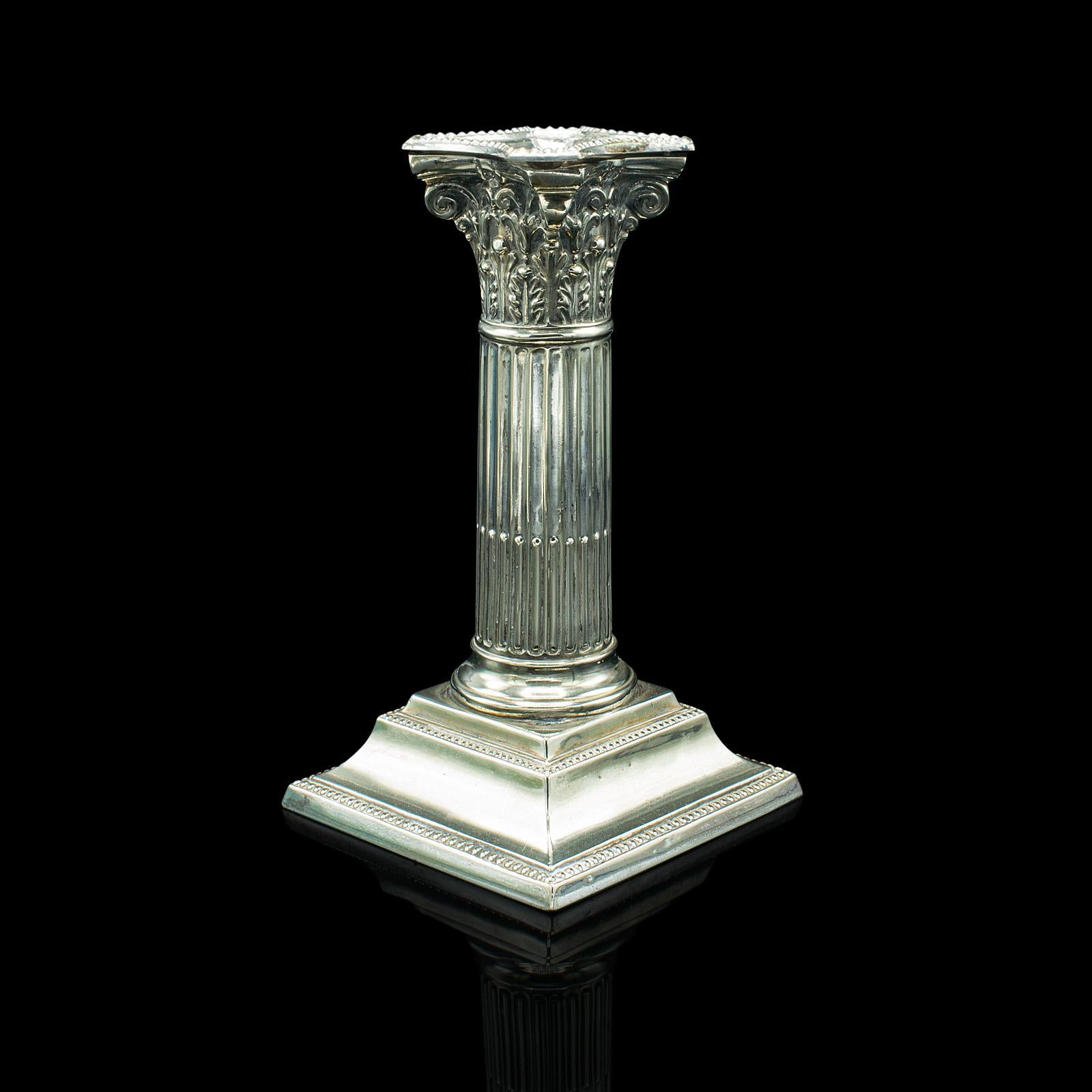 Pair of Antique Decorative Candlesticks, Italian, Silver Plate, Grand Tour, 1860 In Good Condition For Sale In Hele, Devon, GB