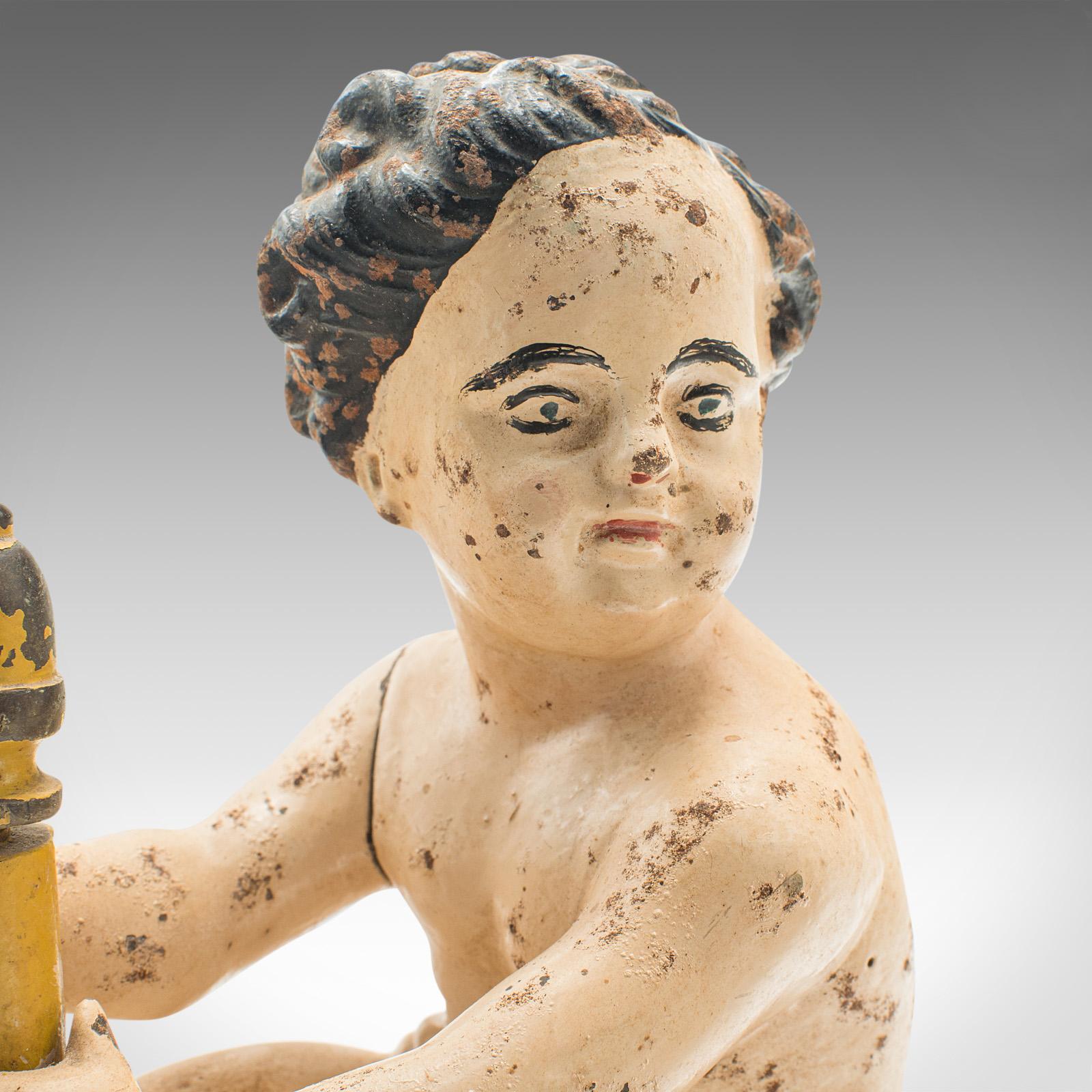 Paire de figurines décoratives anciennes anglaises, fonte, Rubenesque, victoriennes en vente 4