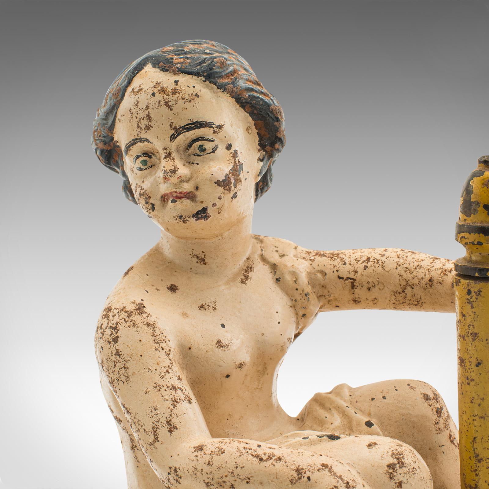 Paire de figurines décoratives anciennes anglaises, fonte, Rubenesque, victoriennes en vente 5