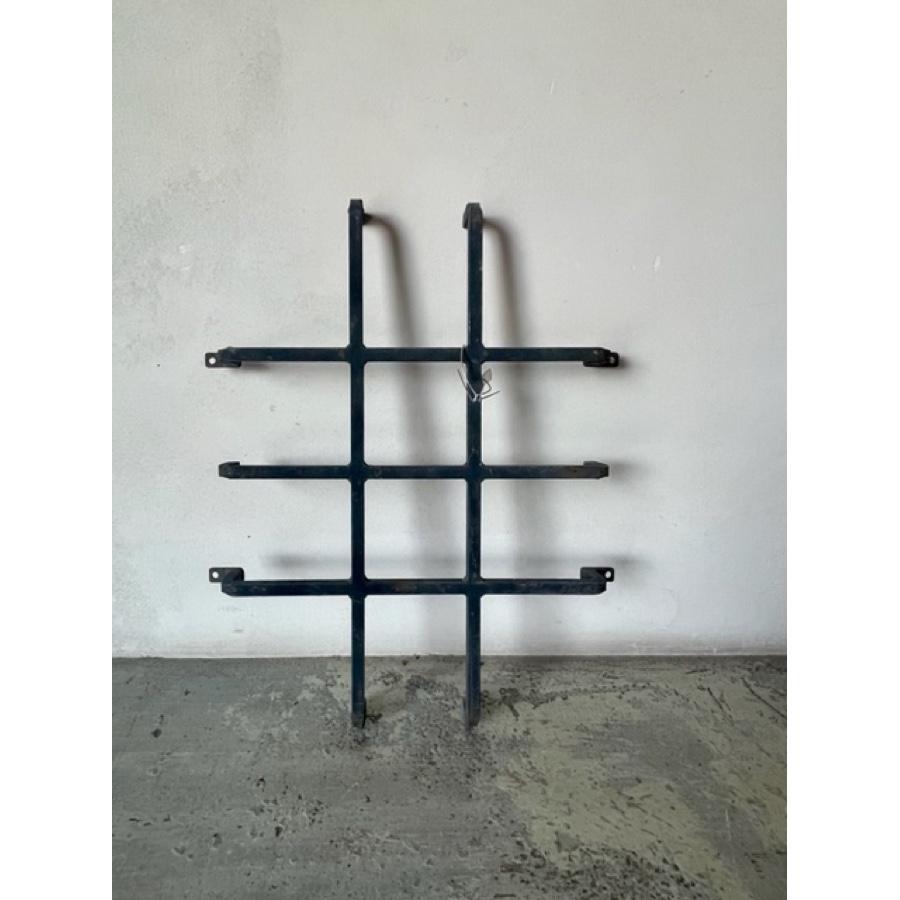 Forged Pair of Antique Decorative Iron Window Grid For Sale