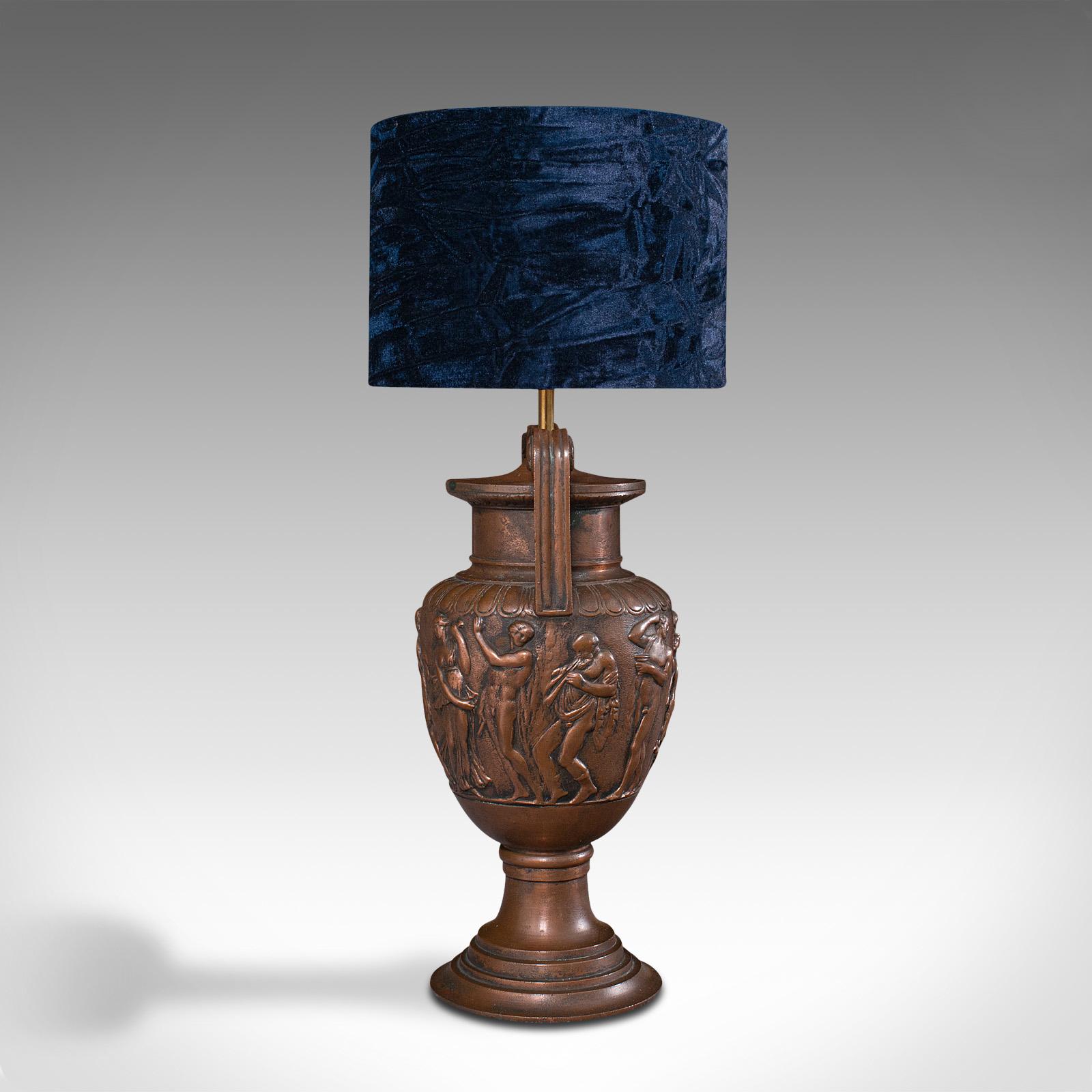 Pair of Antique Decorative Lamps, Bronze, Table Light, Townley Vase, Victorian For Sale 1