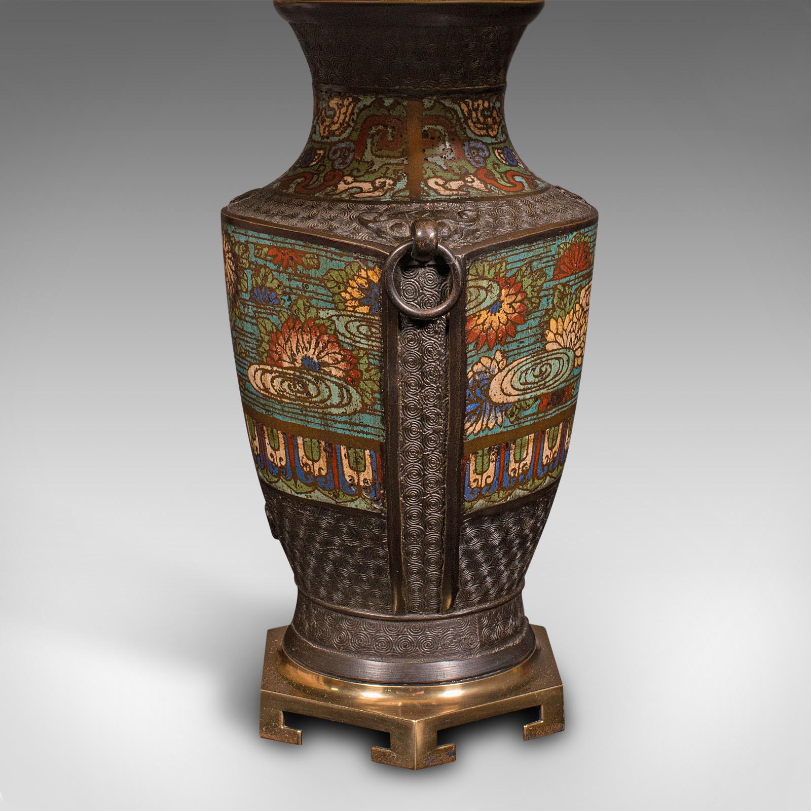 Paire de lampes décoratives anciennes japonaises, bronze, lampe de bureau, style victorien, 1880 4