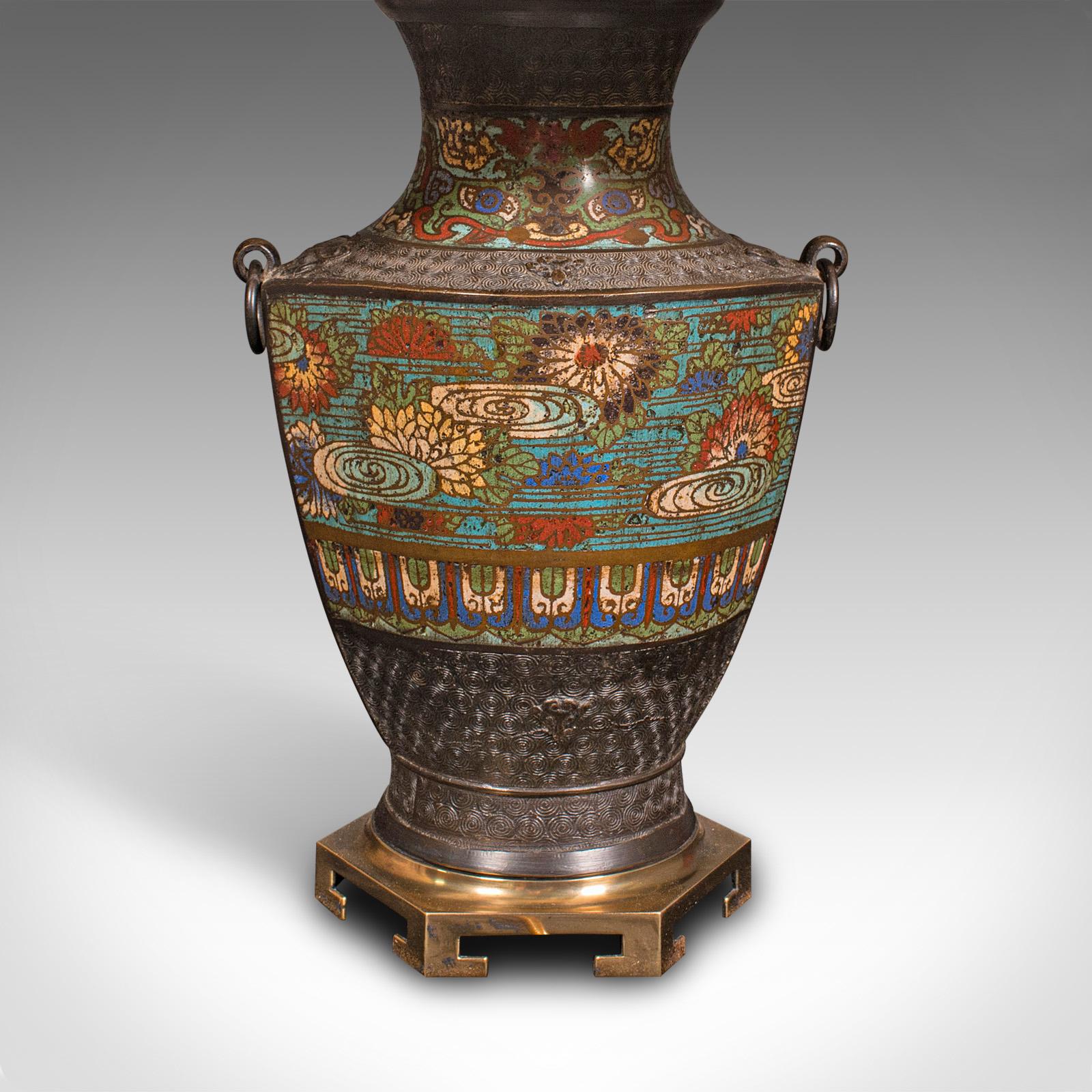 Paire de lampes décoratives anciennes japonaises, bronze, lampe de bureau, style victorien, 1880 5