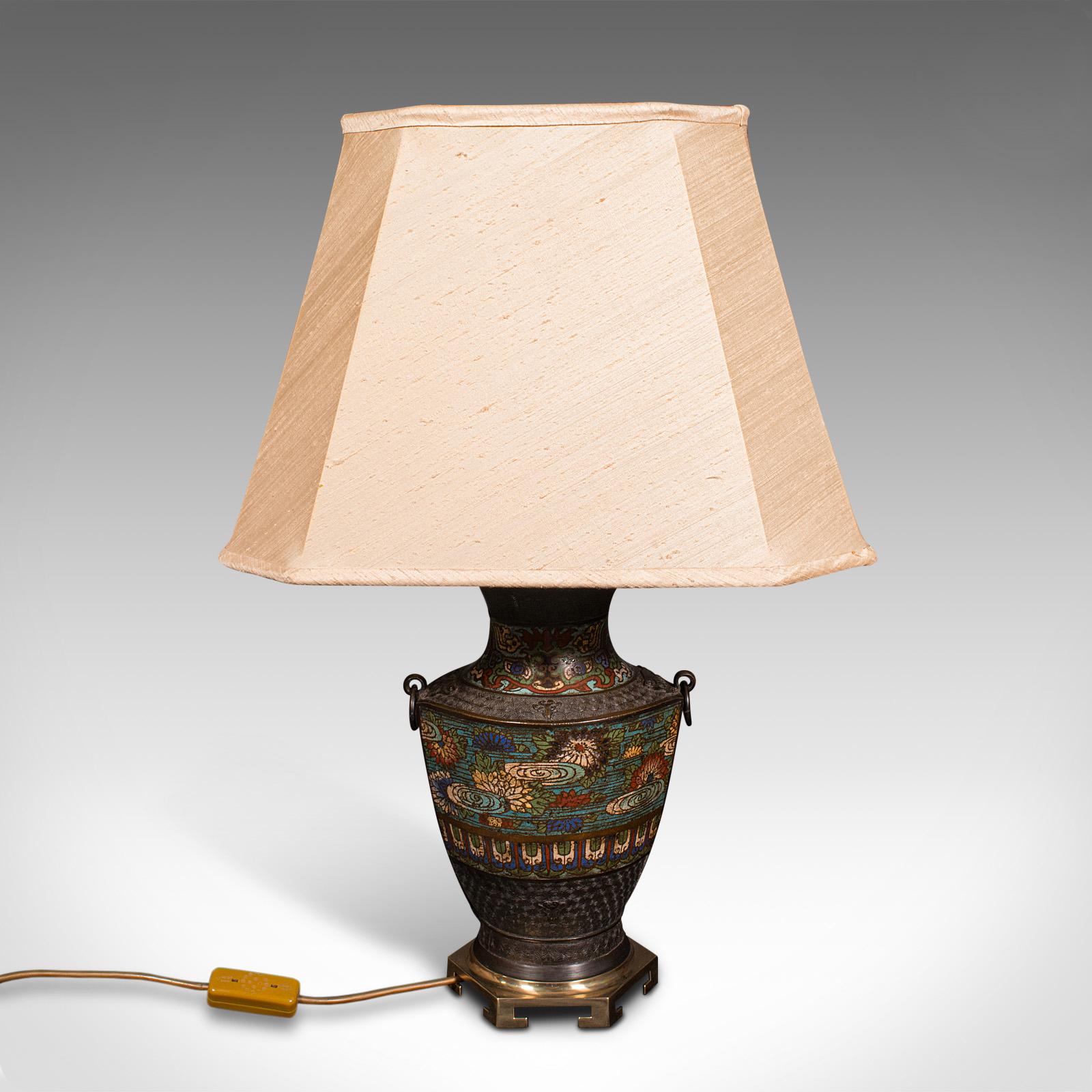 Pair Of Antique Decorative Lamps, Japanese, Bronze, Table Light, Victorian, 1880 1
