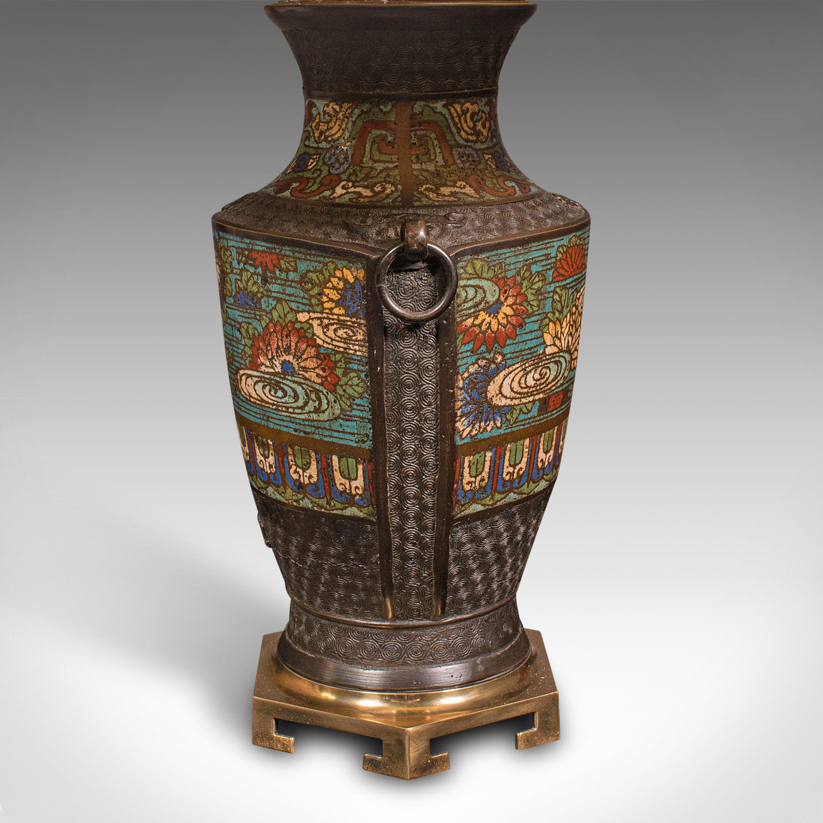 Paire de lampes décoratives anciennes japonaises, bronze, lampe de bureau, style victorien, 1880 3