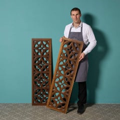 Pair of Antique Decorative Oak Church Panels