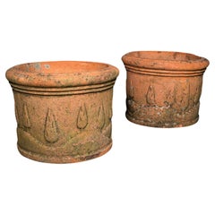 Pair Of Antique Decorative Planters, Italian, Terracotta, Jardiniere, Victorian