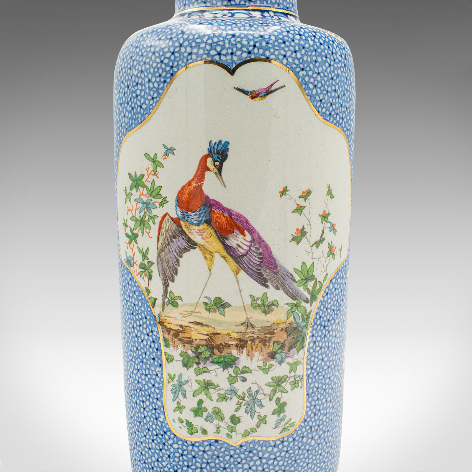 Pair of Antique Decorative Stem Vases, English, Ceramic Flower Sleeve, Edwardian For Sale 6