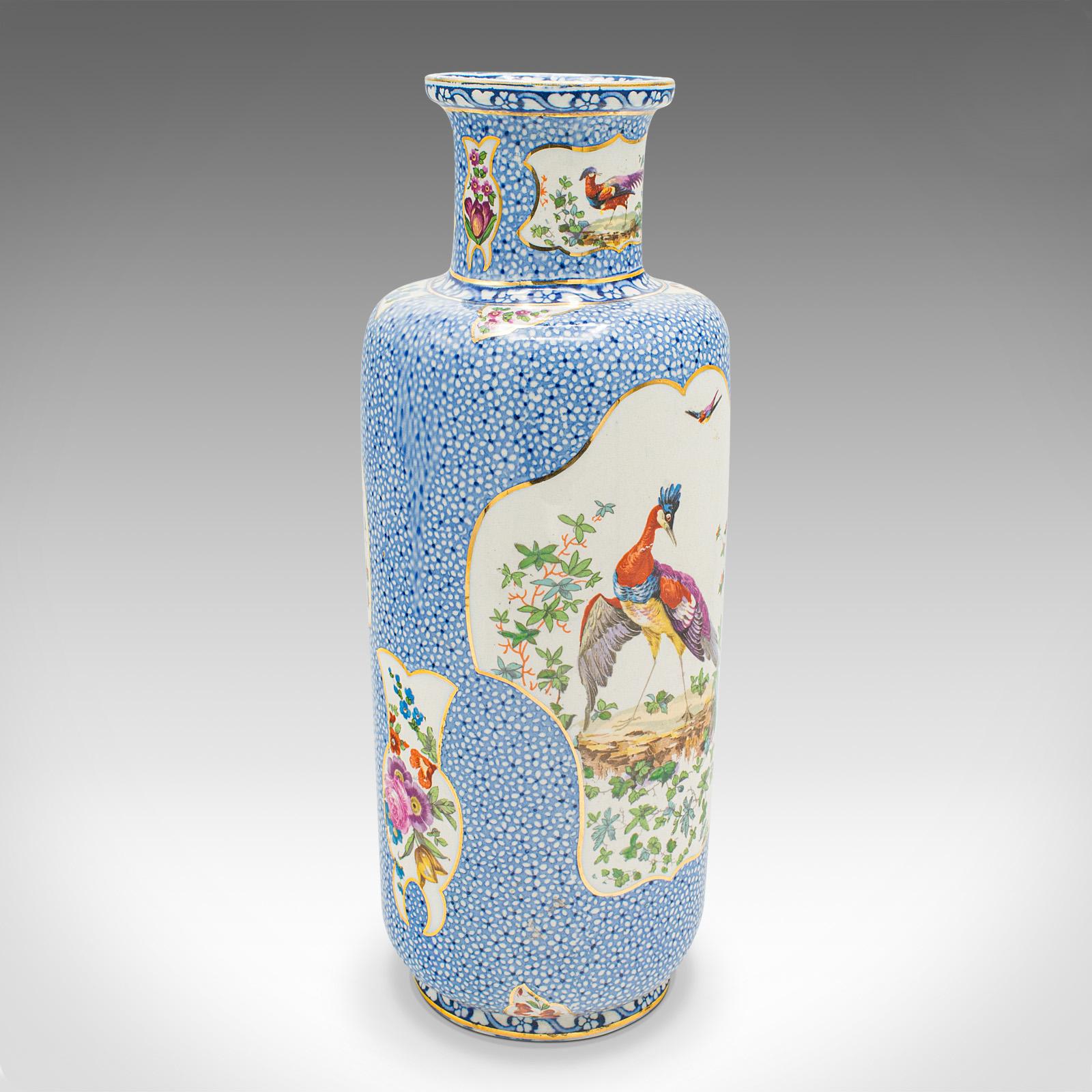 Pair of Antique Decorative Stem Vases, English, Ceramic Flower Sleeve, Edwardian For Sale 2