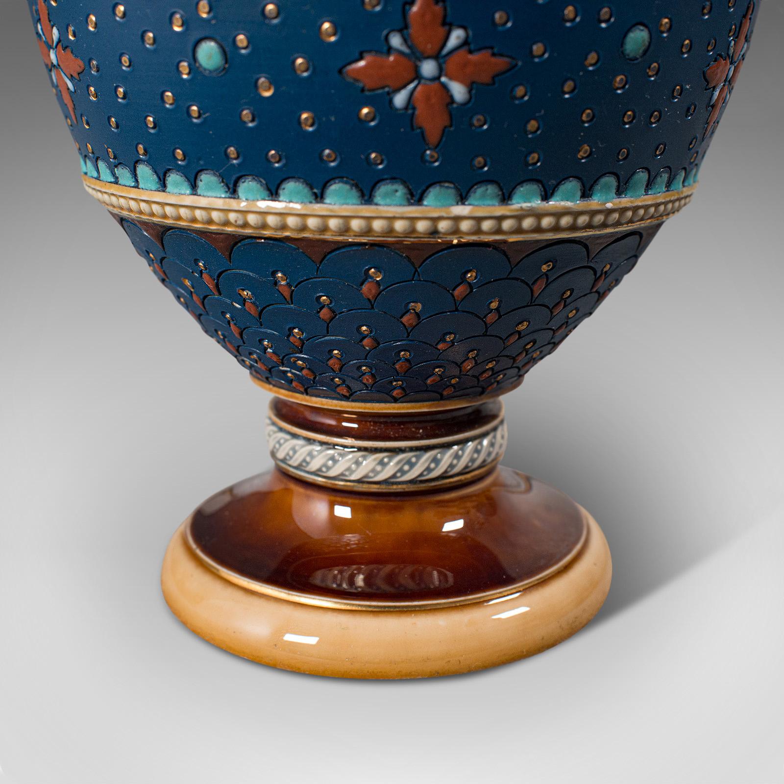 Pair of Antique Decorative Vases, German, Ceramic, Villeroy & Boch, Victorian 7