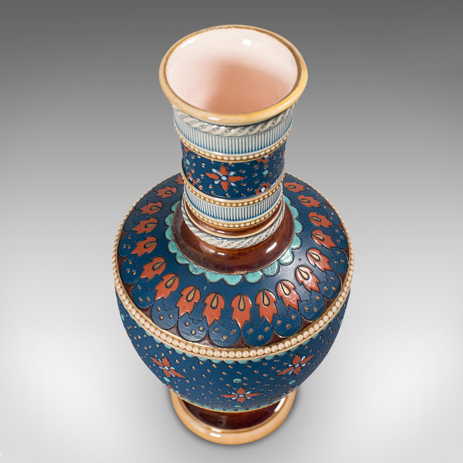 Pair of Antique Decorative Vases, German, Ceramic, Villeroy & Boch, Victorian 3