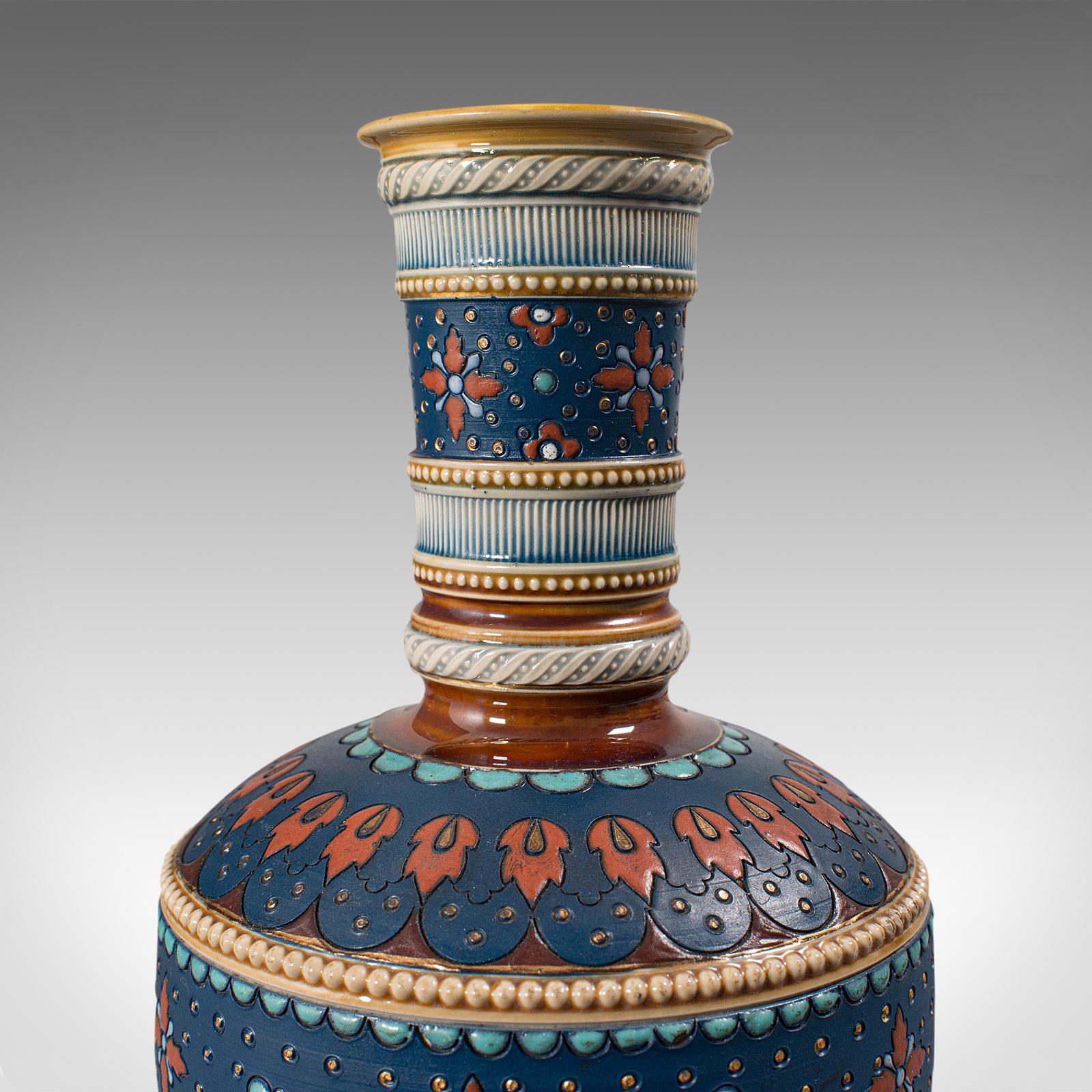 Pair of Antique Decorative Vases, German, Ceramic, Villeroy & Boch, Victorian 4