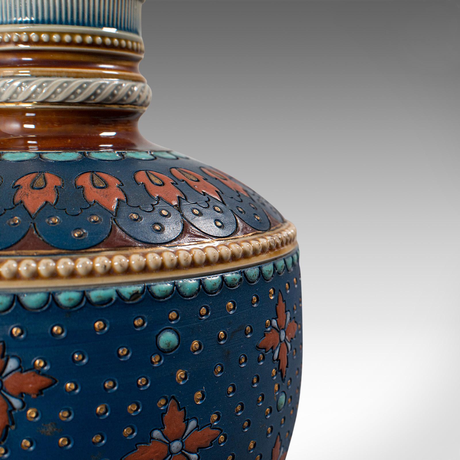 Pair of Antique Decorative Vases, German, Ceramic, Villeroy & Boch, Victorian 5