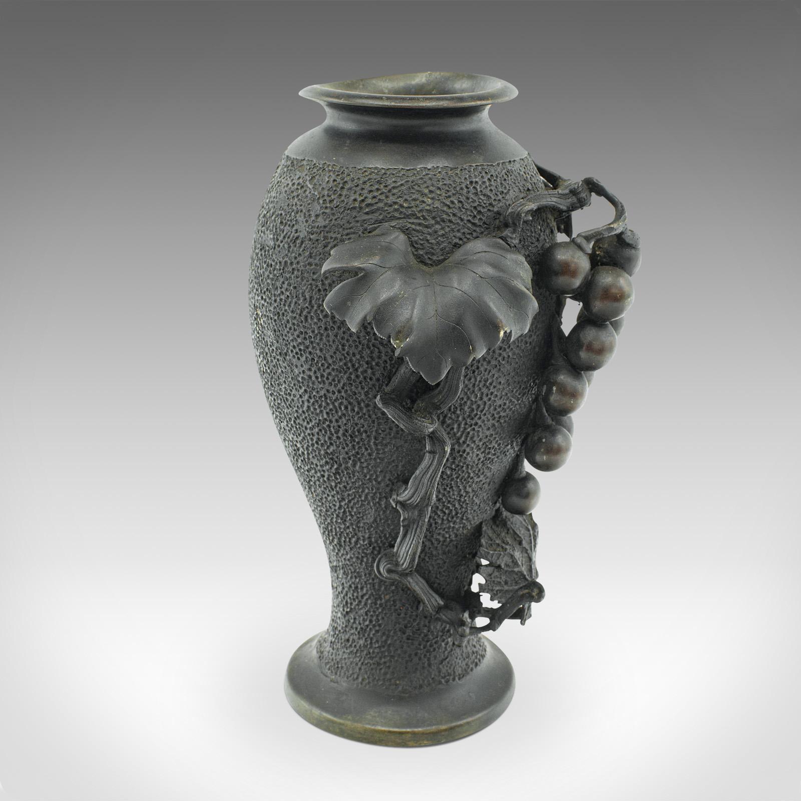 19th Century Pair Of Antique Decorative Vases, Japanese, Bronze Baluster, Meiji, Victorian For Sale