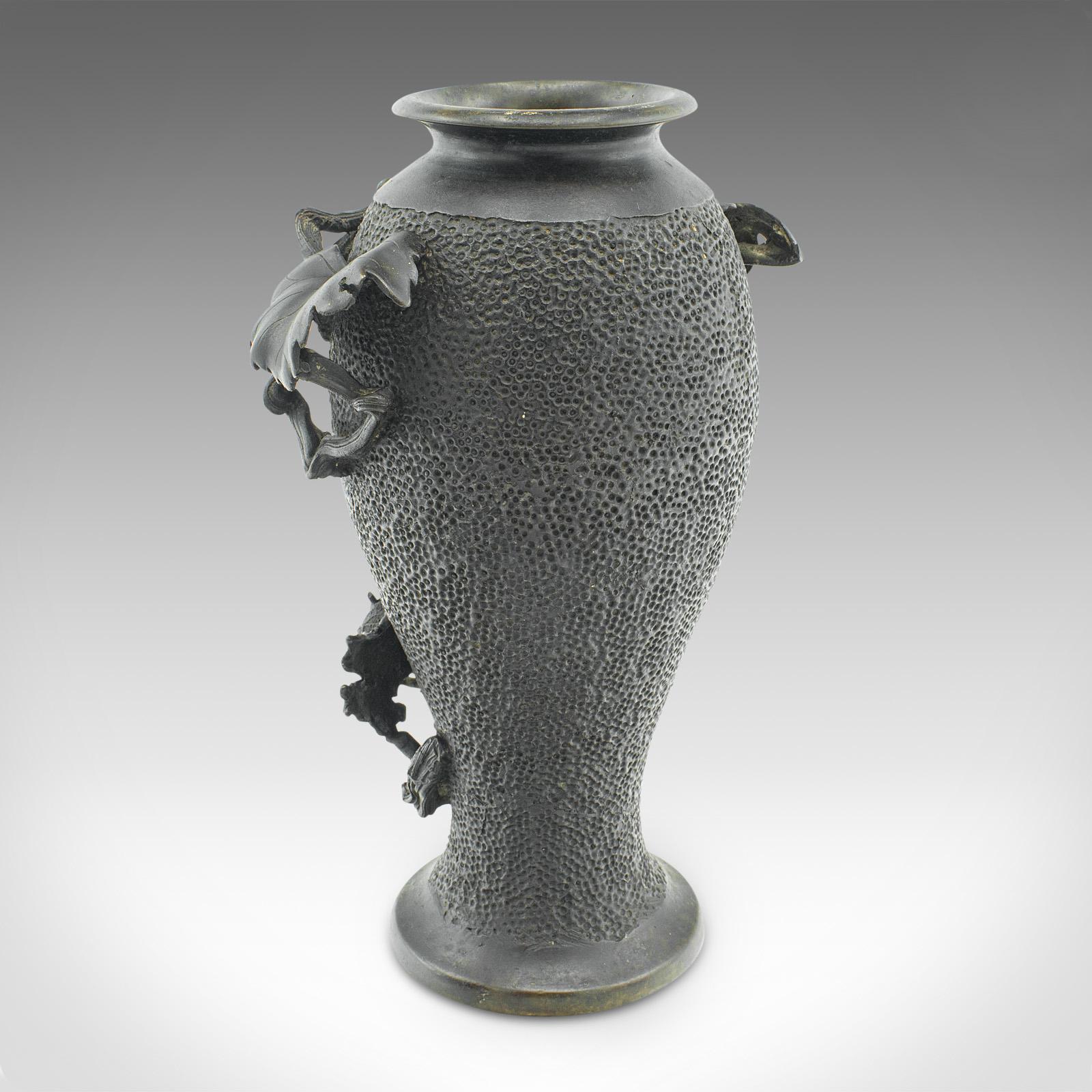 Pair Of Antique Decorative Vases, Japanese, Bronze Baluster, Meiji, Victorian For Sale 4