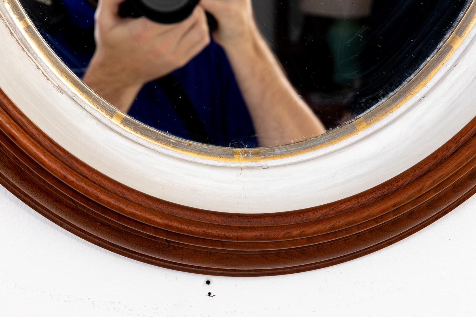 American Pair of Antique Deep Oval Mirrors