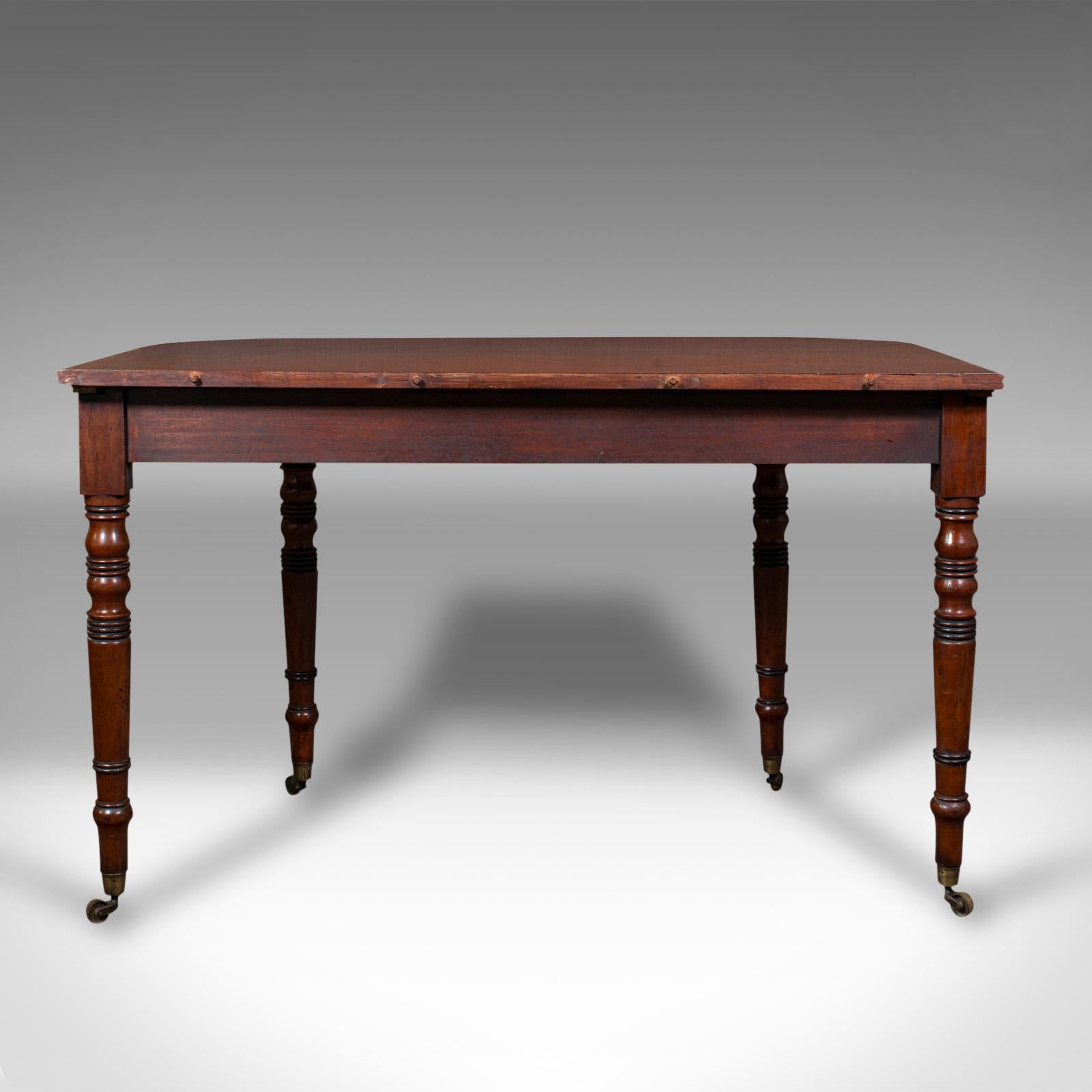 Early 19th Century Pair Of Antique Demi Lune End Tables, English, Side, Reception Hall, Regency