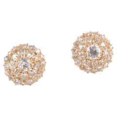 Paire de boucles d'oreilles boutons anciennes en diamants, vers 1900