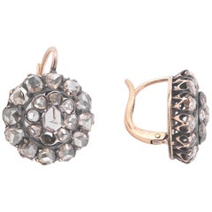 Pair of Antique Rose Diamond Earrings, circa 1880 Pair of Antique Rose Diamond Earrings, circa 1880