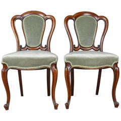 Pair of Antique Dining Chairs, English, Victorian, Side, Mahogany, circa 1840