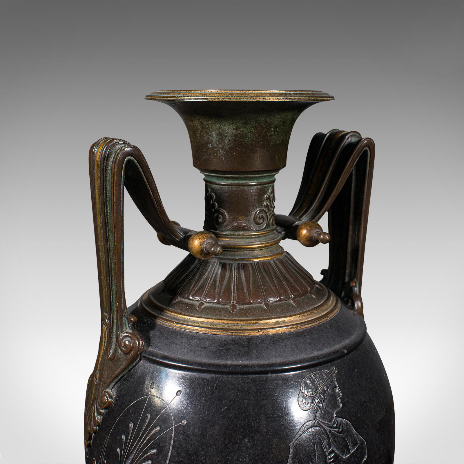 Pair of Antique Display Vases, Italian, Marble, Decorative Urn, Grand Tour, 1870 3