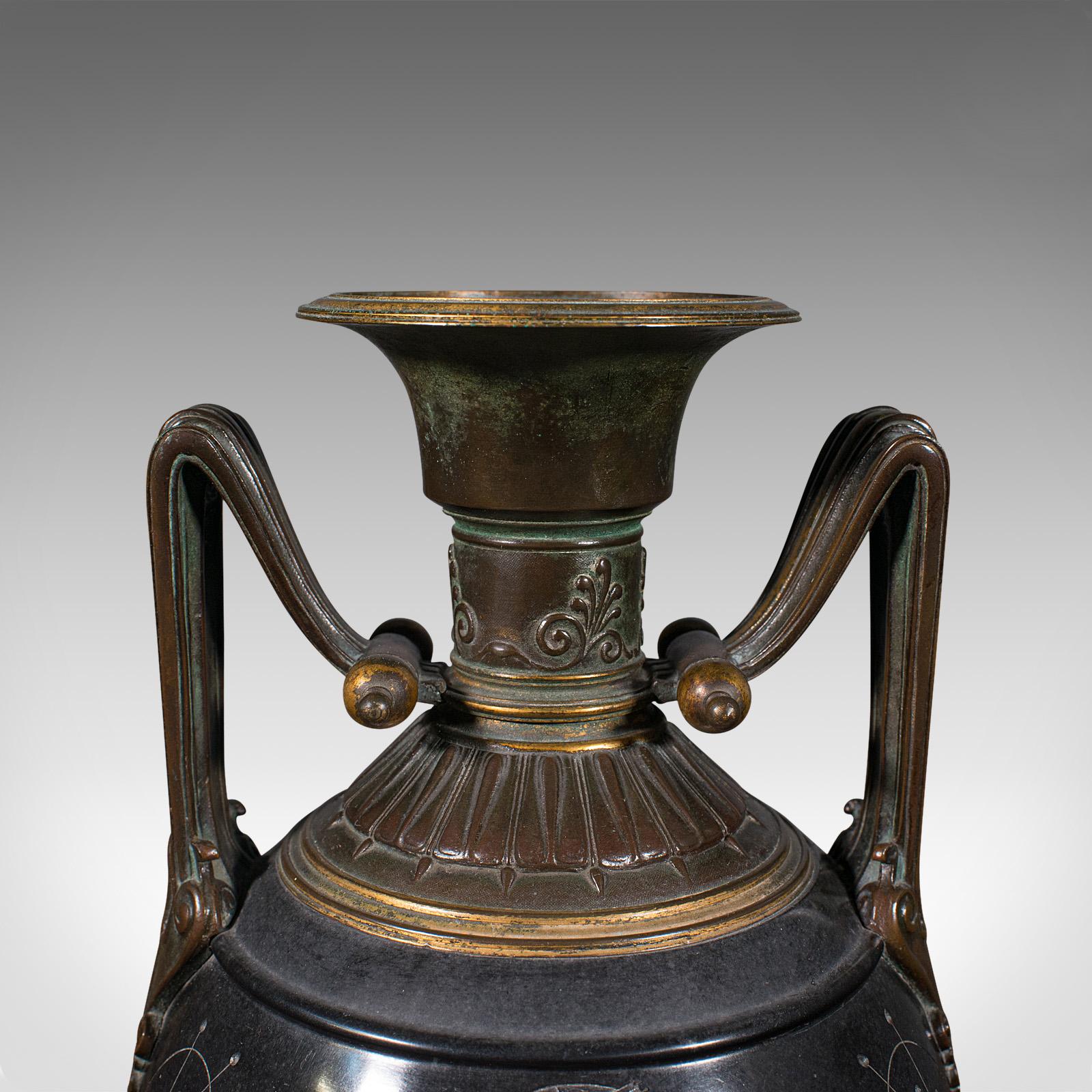Pair of Antique Display Vases, Italian, Marble, Decorative Urn, Grand Tour, 1870 4