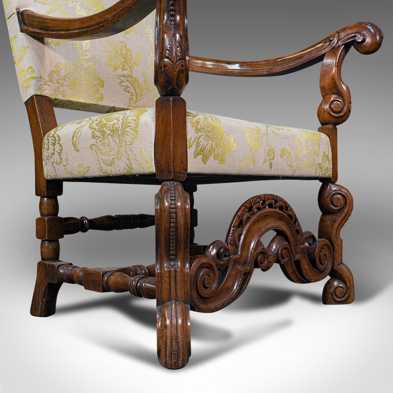 Pair of Antique Drawing Room Elbow Chairs, English, Walnut, Armchair, Georgian 5