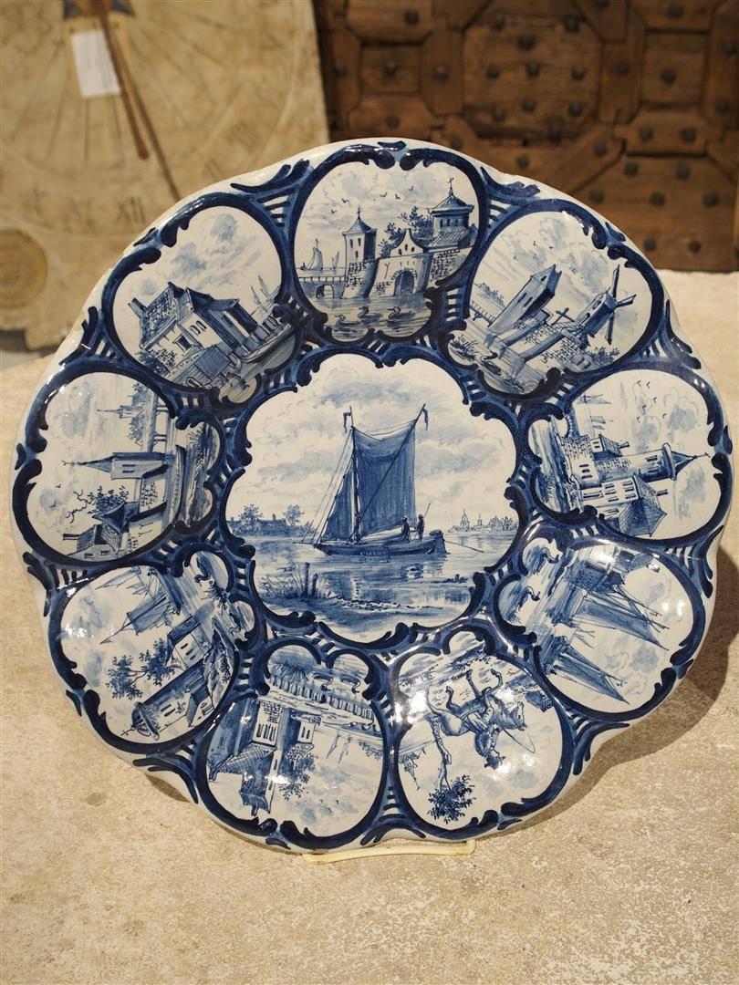 Pair of Antique Dutch Blue and White Faience Bowls, Early 19th Century 6