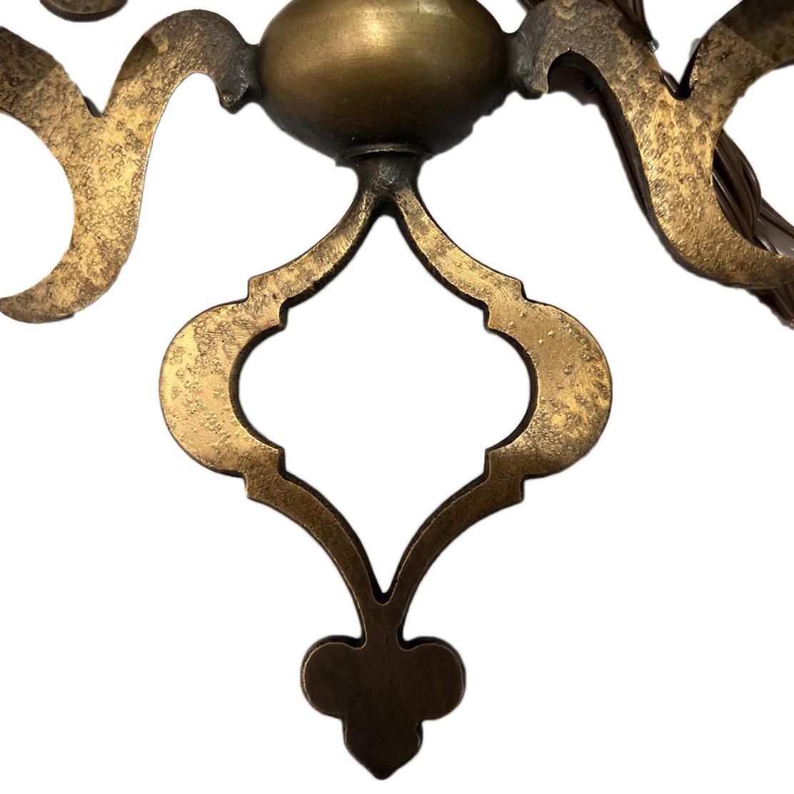 Pair of Antique Dutch Bronze Sconces In Good Condition For Sale In New York, NY