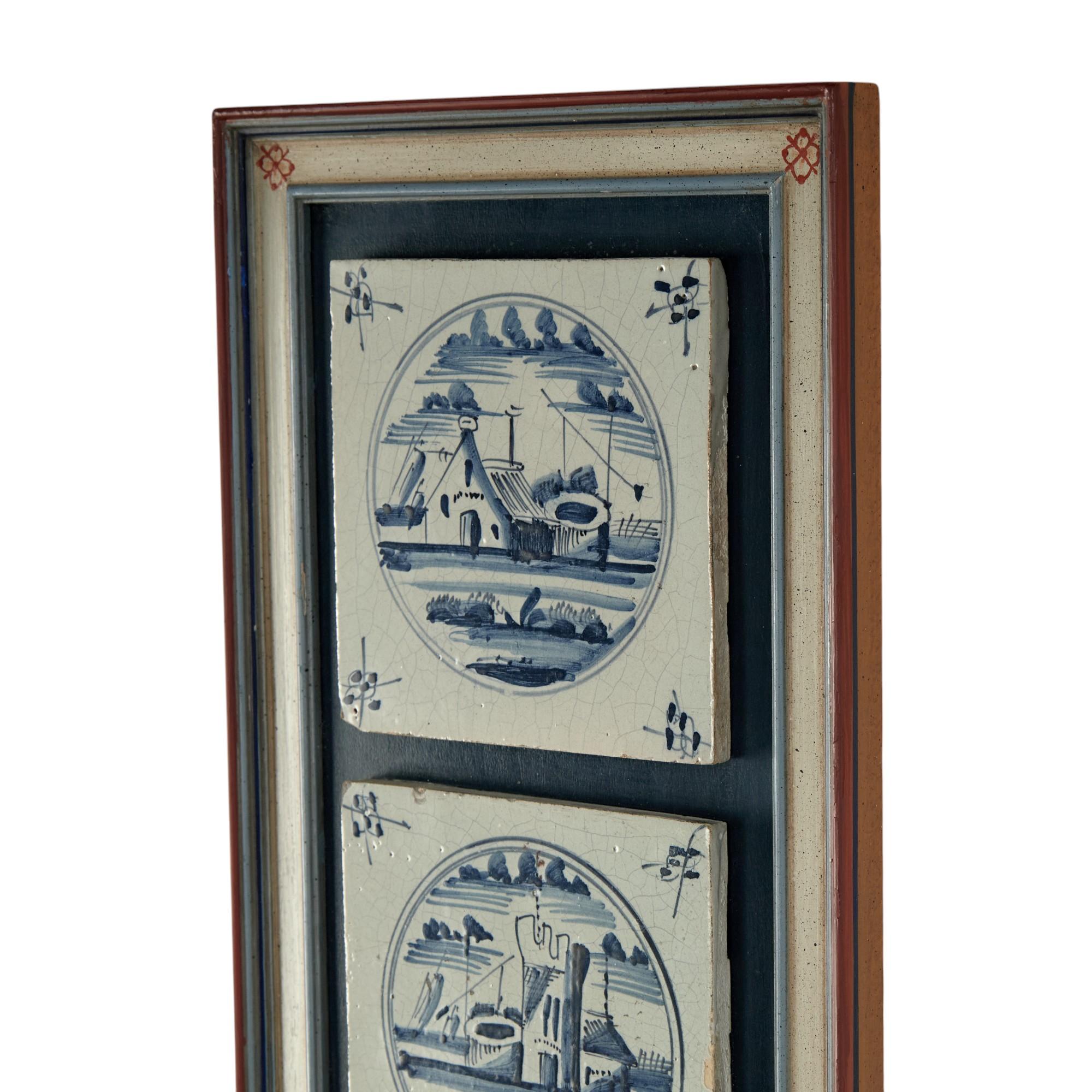 Pair of Antique Dutch Delft Tile Groupings en Bueno estado para la venta en Palm Beach, FL