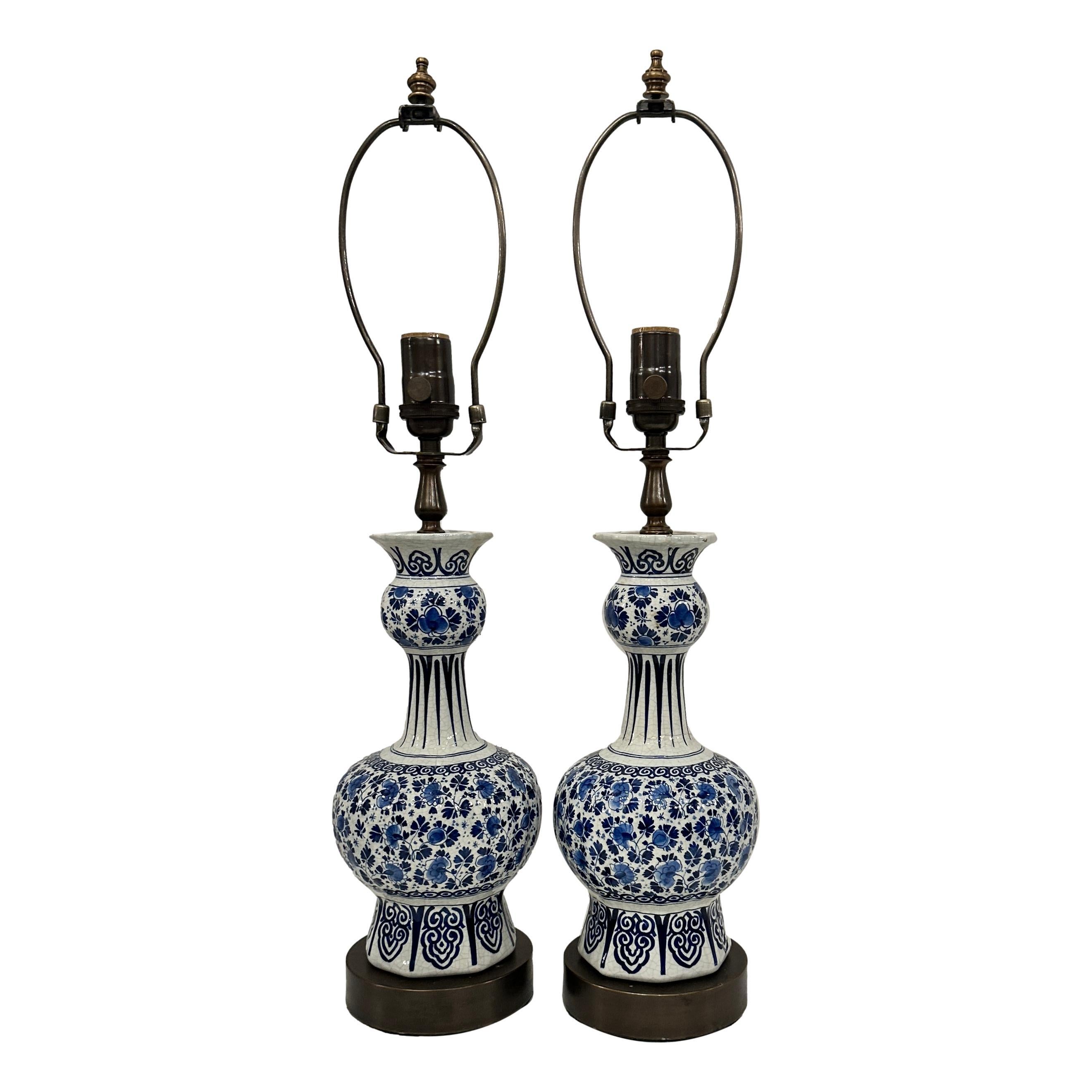 Pair of Antique Dutch Lamps For Sale