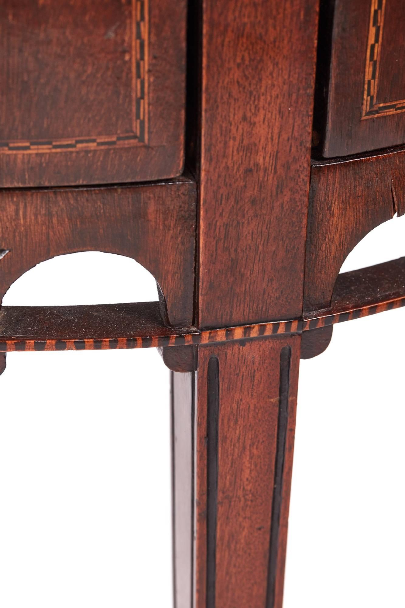 19th Century Pair of Antique Dutch Mahogany Inlaid Console Tables