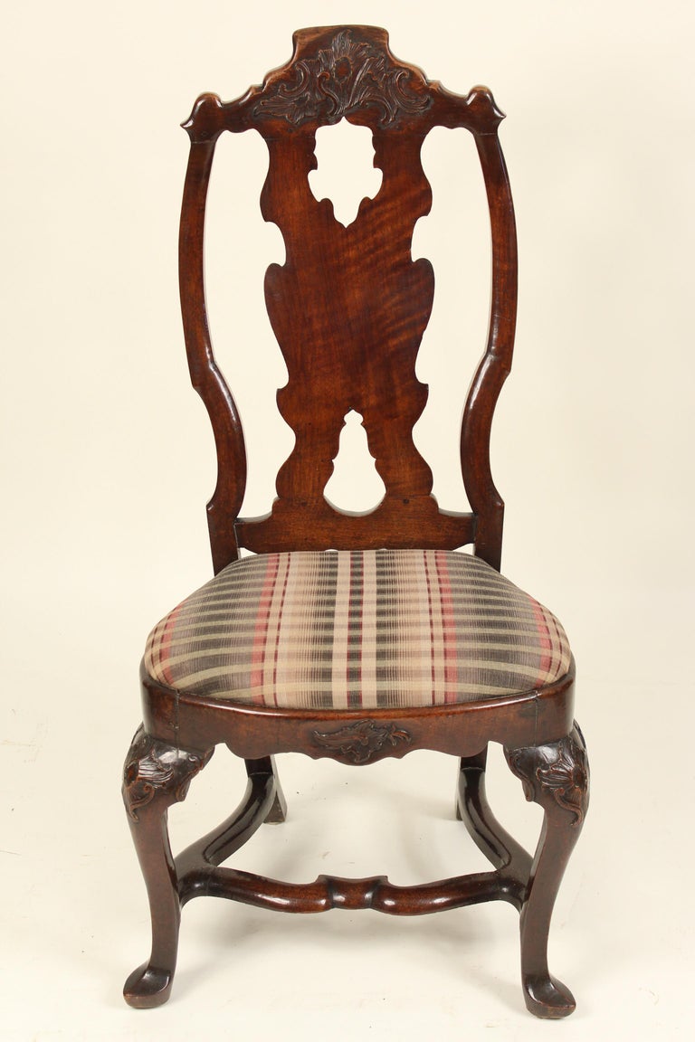 Download Pair of Antique Dutch Queen Anne Style Side Chairs For Sale at 1stdibs