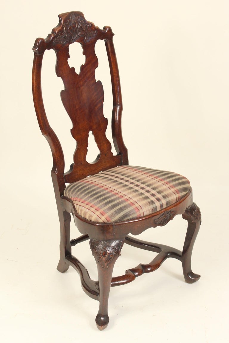 Download Pair of Antique Dutch Queen Anne Style Side Chairs For Sale at 1stdibs