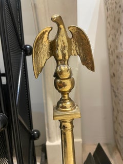 Pair of Antique Eagle Andirons